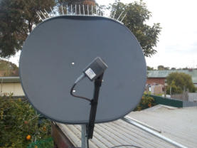 This 85cm offset dish was fitted with anti bird spikes.  The spikes stop birds roosting on the dish and cause bird droppings to cath on the dish face. Bird droppings on the dish can affect signal performance and reduces the life of the dish.